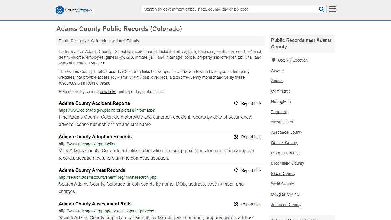 Adams County Public Records (Colorado) - County Office